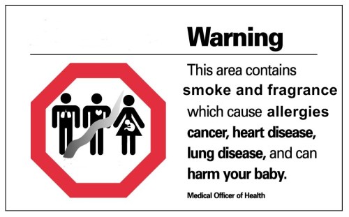     A crude edit from an original bylaw regarding smoking, to show an example of what should be done until bans are in effect. Note: bans or fragrance-free policies would not be necessary if fragrances did not contain so many allergens and toxic chemicals. 
