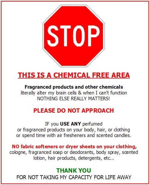 STOP This is a chemical-free area