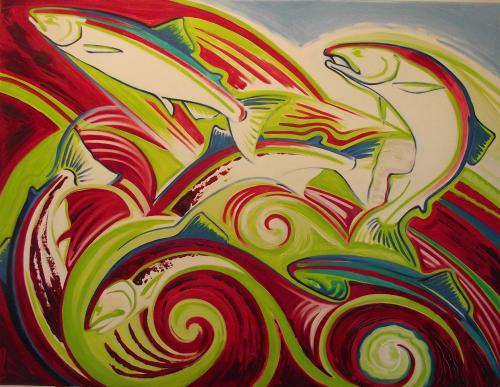 Salmon  (in progress)  by Leanne Hodges