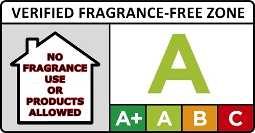 verified fragrance-free zone NO FRAGRANCE